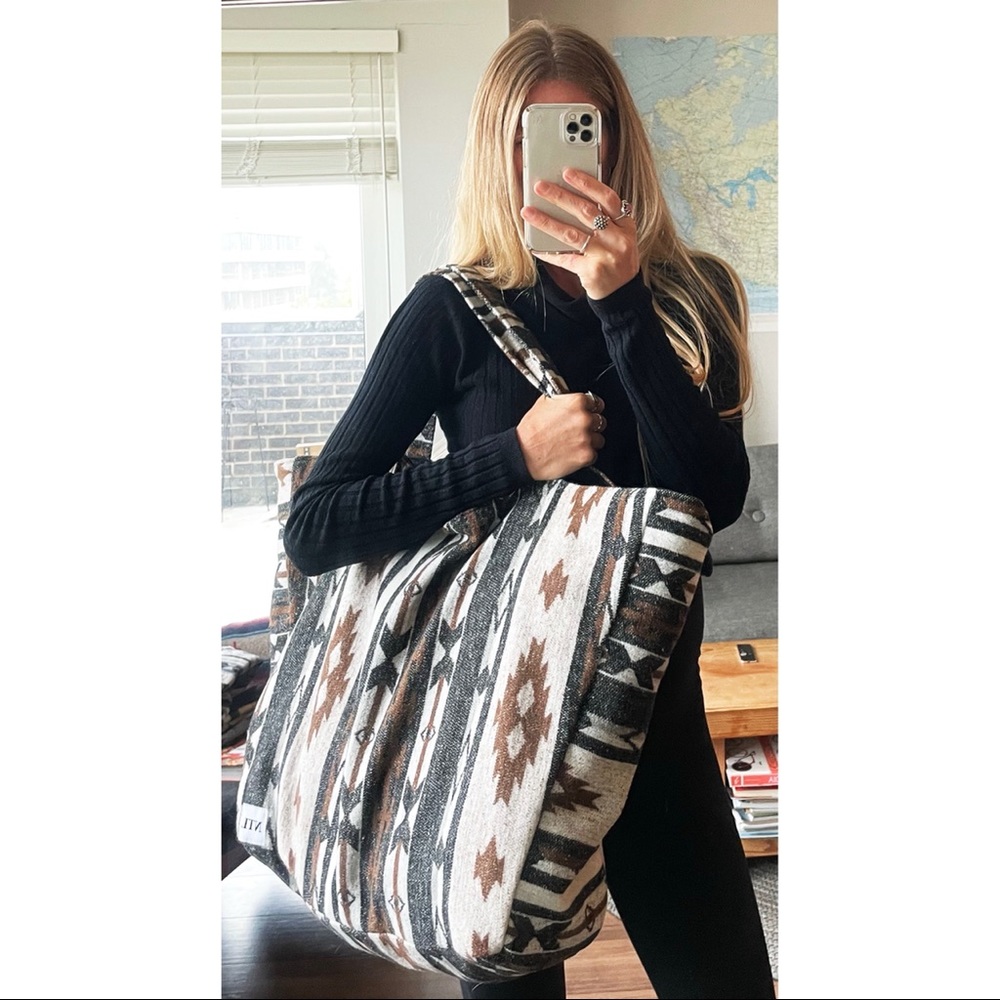 Handmade Pendleton Southwestern Shopper Tote Bag - Picture 3 of 6